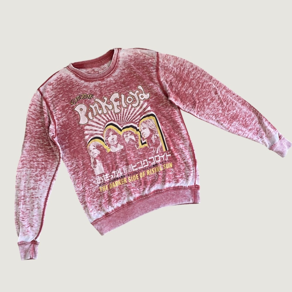Recycled Karma PINK FLOYD Pink Burnout Sweatshirt Japan Shirt S Distressed